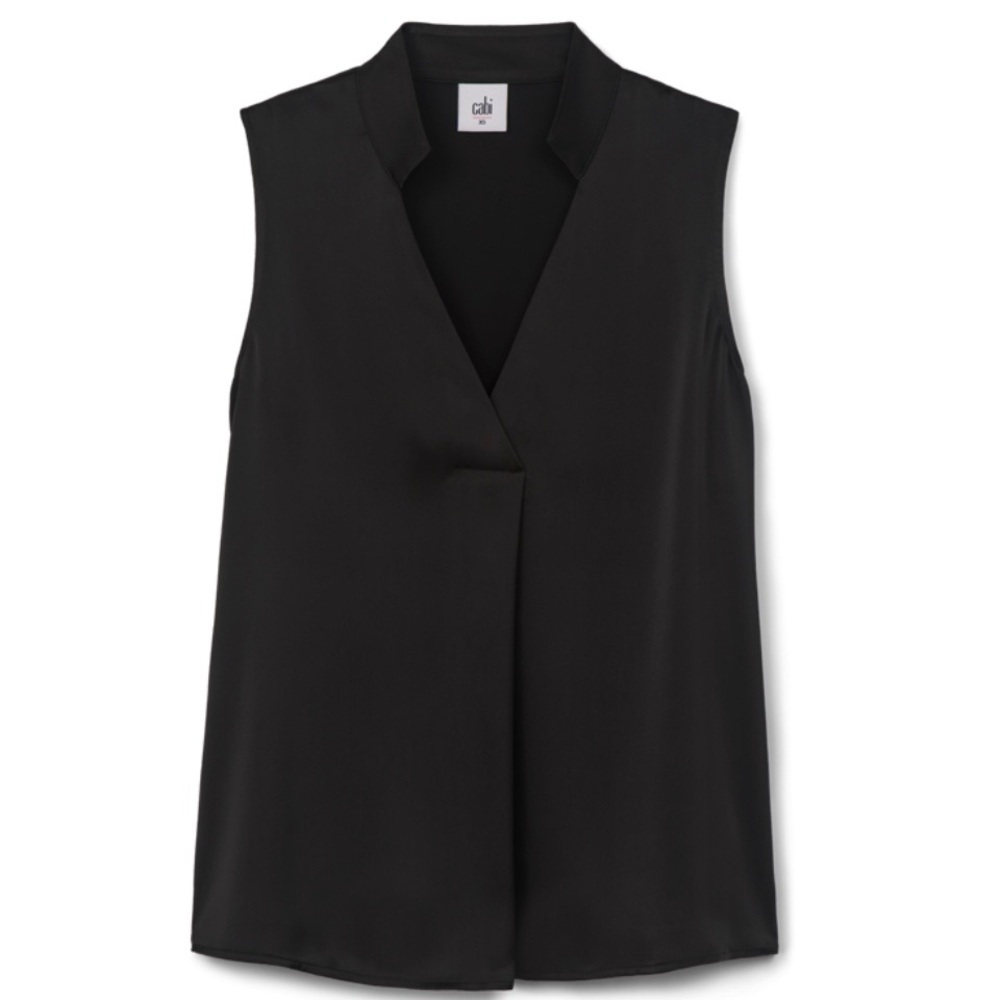 CAbi Elegant Black Sleeveless Blouse